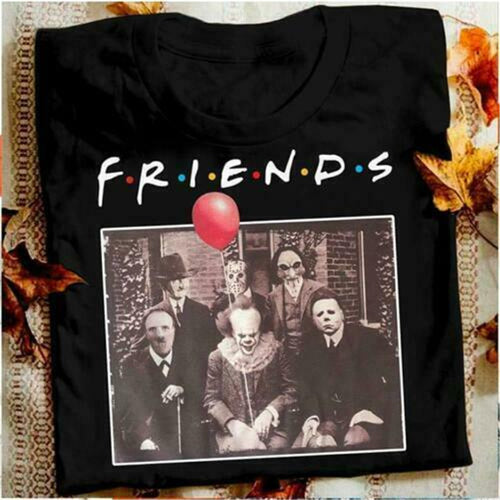 Cotton matching T-shirt Horror Friends Pennywise Michael Myers Jason Voorhees Halloween Men T-Shirt Cotton matching T-shirt