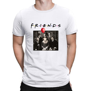 Cotton matching T-shirt Horror Friends Pennywise Michael Myers Jason Voorhees Halloween Men T-Shirt Cotton matching T-shirt