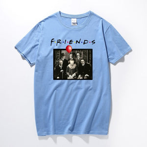 Cotton matching T-shirt Horror Friends Pennywise Michael Myers Jason Voorhees Halloween Men T-Shirt Cotton matching T-shirt