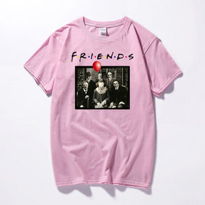 Cotton matching T-shirt Horror Friends Pennywise Michael Myers Jason Voorhees Halloween Men T-Shirt Cotton matching T-shirt