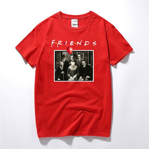 Cotton matching T-shirt Horror Friends Pennywise Michael Myers Jason Voorhees Halloween Men T-Shirt Cotton matching T-shirt